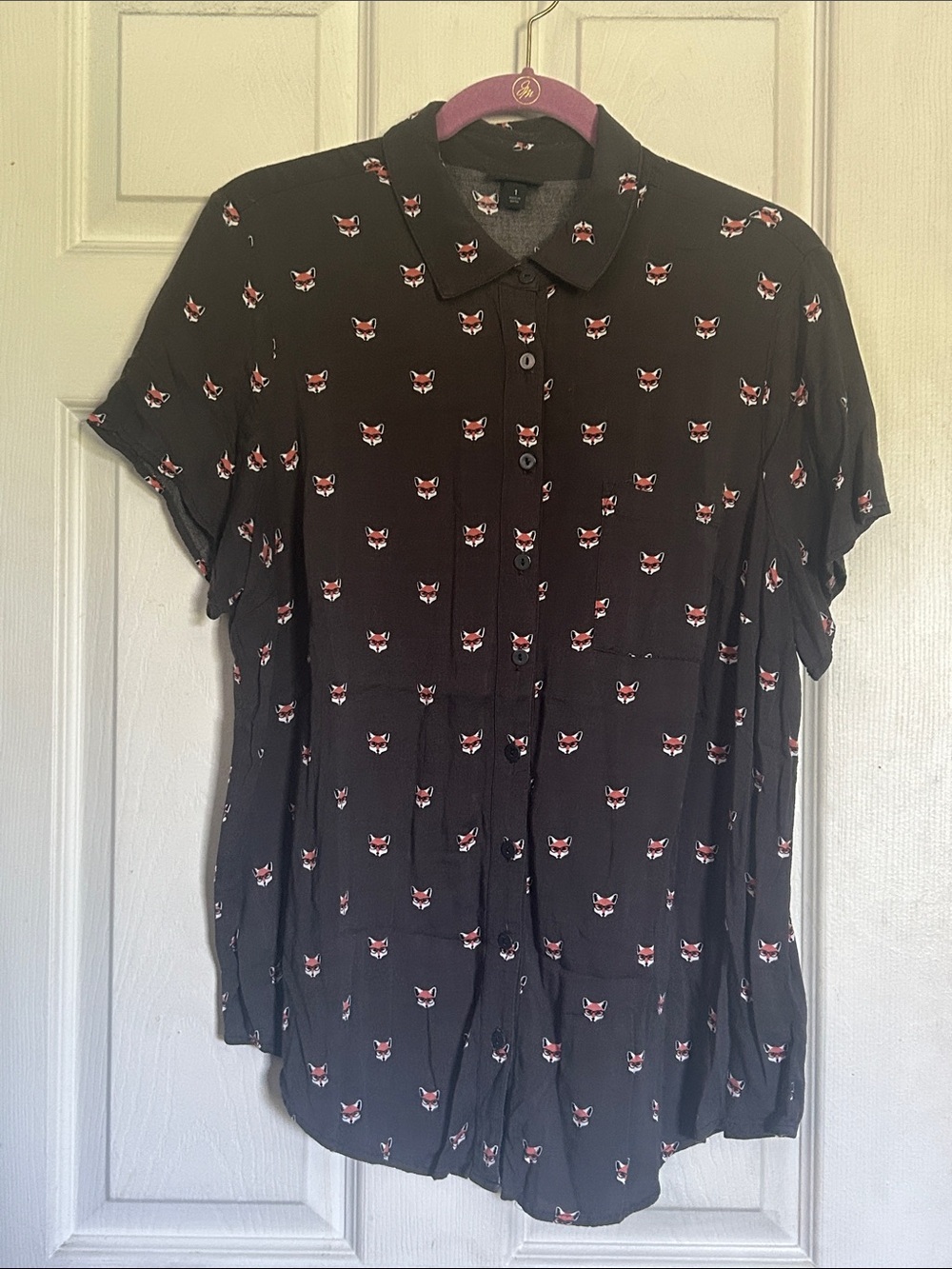 Torrid fox print knit button down shirt size 1X